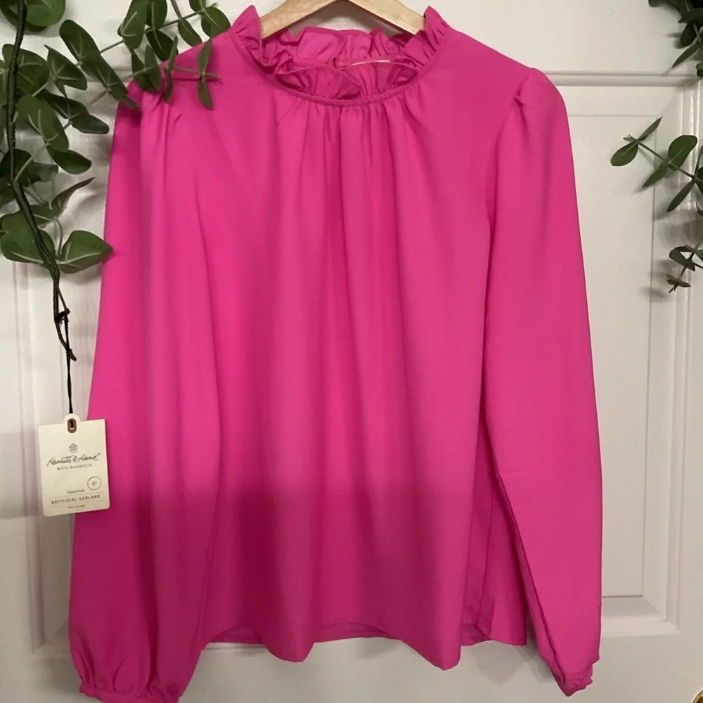 J. Crew Vibrant Pink Blouse